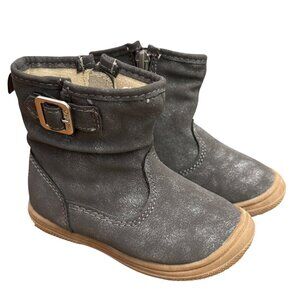 OSH KOSH Toddler Skippie Boots Mottled Gray Size 6 Zippers Excellent Condition